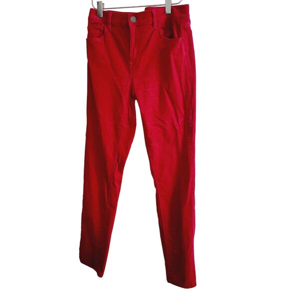 Loft skinny magenta velvet skinny pants size 4 - Picture 5 of 5